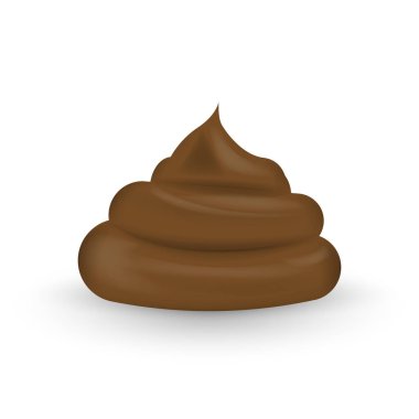Realistic shit. Melted milk chocolate isolated on white background. Vector illustration. Eps 10.