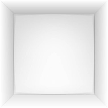 Kutu 3d üst görünüm. Vektör çizimi. Eps 10.