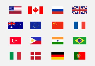 ABD, Kanada, Rusya, İngiltere, Avustralya, Eu, Çin, Fransa, Türkiye, Filipinler, Hindistan, Brezilya, İtalya, Danimarka, Almanya, Portekiz.