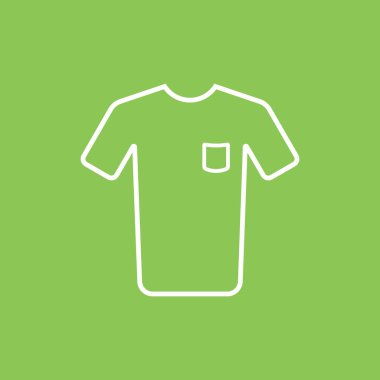 Tshirt simgesi yeşil arkaplanda izole edildi. Vektör çizimi. Eps 10.