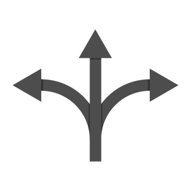 Three-way road direction arrow sign Vector illustration. Eps 10. clipart