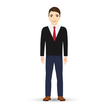 Beyaz arka planda izole edilmiş adamlar. Vektör illüstrasyonu.