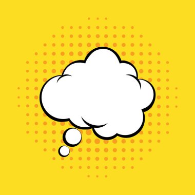 Pop Art Comics tarzında Düşünceler Baloncuğu. Komik konuşma balonu. Vektör çizimi. Eps 10.