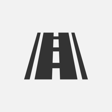 Yol Simgesi. Mavi arka planda izole edilmiş. Vektör çizimi. Eps 10.