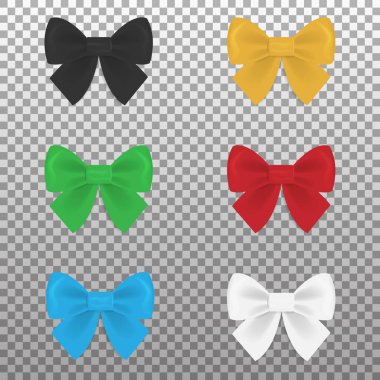 Arka planda saten renkli fiyonklar belirlendi. Vektör çizimi. Eps 10