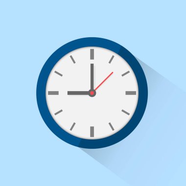 Saat simgesi arkaplanda izole edildi. Vektör çizimi. Eps 10.