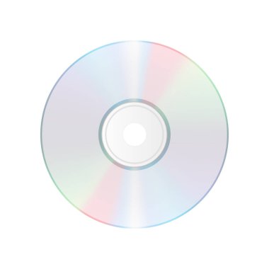 Küçük disk beyaz arkaplanda izole edildi. Gerçekçi cd simgesi. CD Vektör illüstrasyonu. Eps 10
