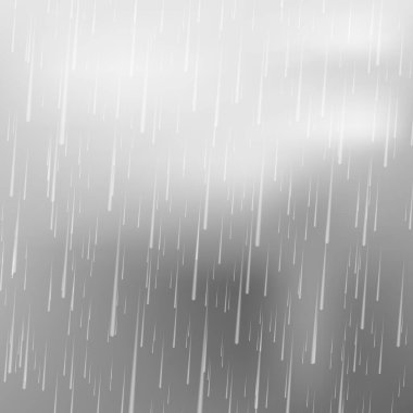 Gerçekçi yağmur damlaları. Yağmur izole edilmiş. Vektör çizimi. Eps 10.