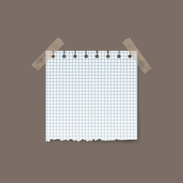Leere Realistische Quadratische Zerrissene Papierstück Isoliert Auf Dem Hintergrund Vektorillustration — Stockvektor