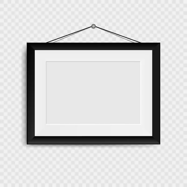 墙上的空白相框 现实的空白画框 在透明的背景下被隔离 矢量图解 Eps — 图库矢量图片