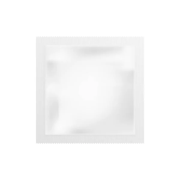 Realistic White Blank Template Packaging Foil Wet Wipes Food Packing — Stockvektor