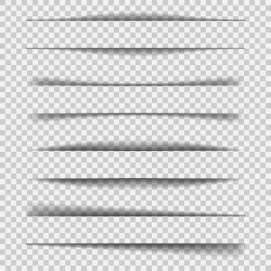 Kağıt Sayfa Gölge Efekti şeffaf arkaplanda izole edildi. Vektör çizimi. Eps 10.