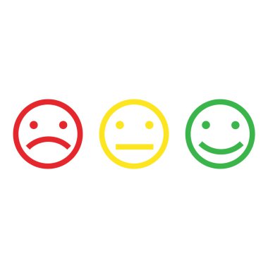 Beyaz arkaplanda duygu simgeleri izole edildi. Vektör çizimi. Eps 10.