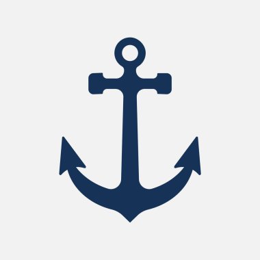 Beyaz arkaplanda ancor simgesi izole edildi. Vektör çizimi. Eps 10.