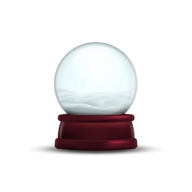 Beyaz arka planda izole edilmiş Noel kar küresi. Vektör çizimi. Eps 10.