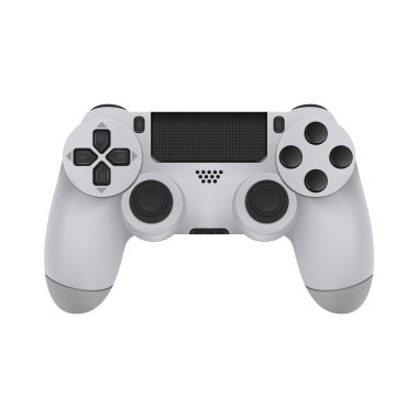 Gerçekçi Uydurma Modern Oyun Kontrolörleri. Oyun konsolundan izole edilmiş oyun alanı beyaz arkaplan üzerinde. Vektör çizimi. Eps 10.