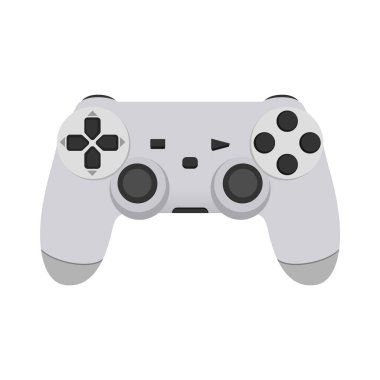 Gerçekçi Uydurma Modern Oyun Kontrolörleri. Oyun konsolundan izole edilmiş oyun alanı beyaz arkaplan üzerinde. Vektör çizimi. Eps 10.