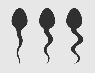 Spermatozoon simgesi beyaz arkaplanda izole edildi. Vektör çizimi. Eps 10.
