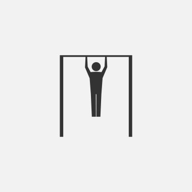 Barfiks çeken bir adam. Vektör çizimi. Eps 10.