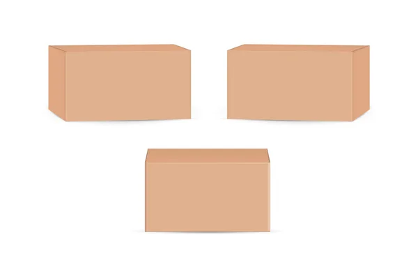 纸板箱模拟孤立在白色背景 矢量图解 Eps — 图库矢量图片