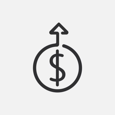 Finansal büyüme ikonu beyaz arka planda izole edildi. Vektör çizimi. Eps 10.