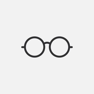 Gözlük simgesi beyaz arkaplanda izole edildi. Vektör çizimi. Eps 10.