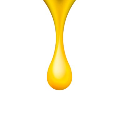 Beyaz arka planda izole edilmiş altın petrol damlası. Vektör çizimi. Eps 10.
