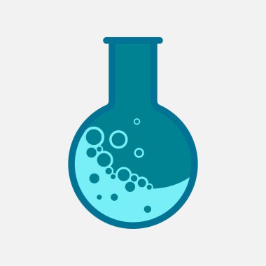 Laboratuvar - beyaz arkaplanda tüp simgesi izole edildi. Vektör çizimi. Eps 10.