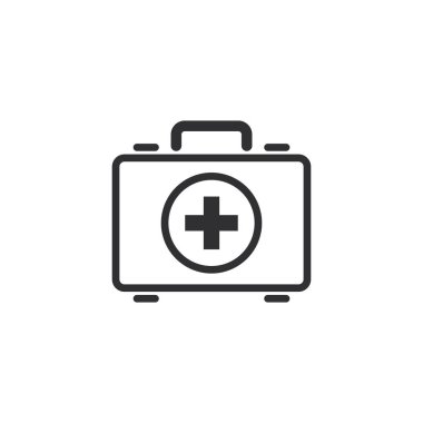 Tıbbi kutu simgesi beyaz arkaplanda izole edildi. Vektör çizimi. Eps 10.