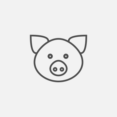 Domuz yüz simgesi beyaz arkaplanda izole edildi. Vektör çizimi. Eps 10.