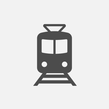 Metro ikonu. Metro işareti. Tren sembolü. Beyaz arkaplanda ikon izole edildi. Vektör çizimi. Eps 10.