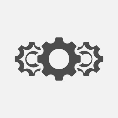 Dişli simgesi beyaz arkaplanda izole edildi. Vektör çizimi. Eps 10.