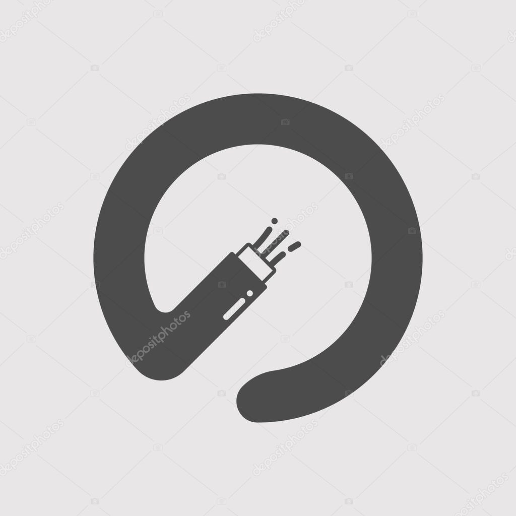 Optical fiber iconisolated on white background. Vector illustration. Eps 10.