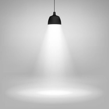 Gerçekçi tavan lambası. Şeffaf arkaplanda izole edilmiş. Vektör çizimi. Eps 10.