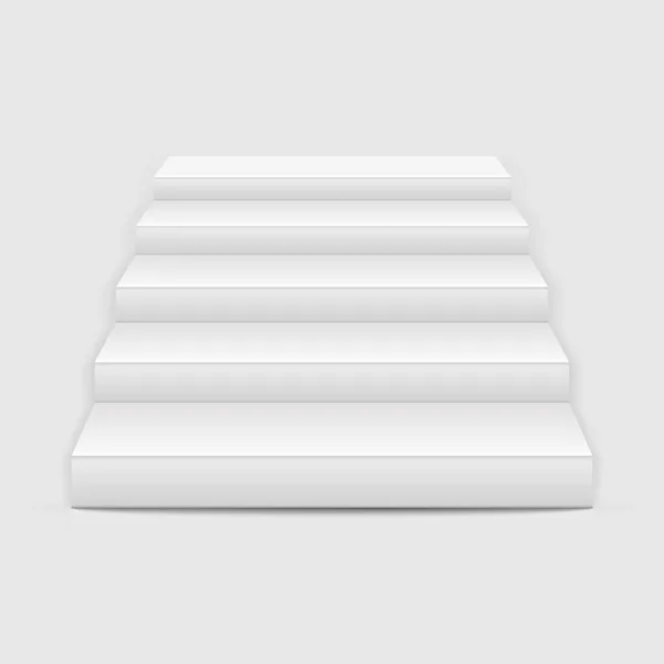 Білі Сходи Ізольовані Білому Тлі Векторні Ілюстрації Епс — стоковий вектор