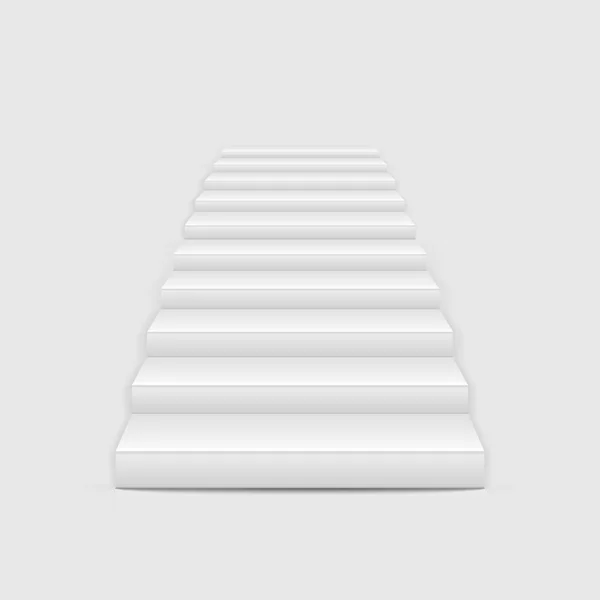 Білі Сходи Ізольовані Білому Тлі Векторні Ілюстрації Епс — стоковий вектор