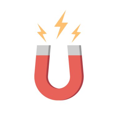 Beyaz arkaplanda izole edilmiş mıknatıs simgesi. Vektör çizimi. Eps 10.