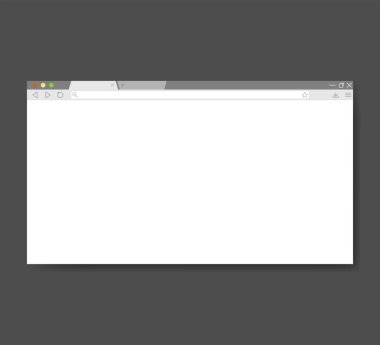 Modern tarayıcı pencere tasarımı beyaz arkaplanda izole edildi. Vektör çizimi. Eps 10.