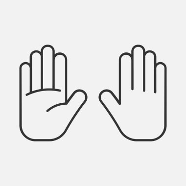 Arka planda el simgesi izole edildi. Vektör çizimi. Eps 10.