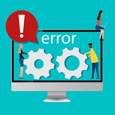 Hata kavramı beyaz arkaplanda izole edildi. Vektör çizimi. Eps 10.