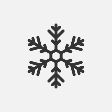 Beyaz arkaplanda kar tanesi simgesi izole edildi. Vektör çizimi. Eps 10.