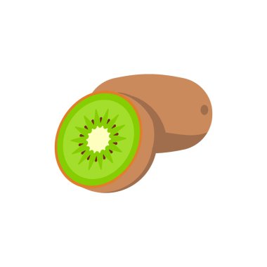 Kiwi beyaz arka planda izole edildi. Vektör çizimi. Eps 10.