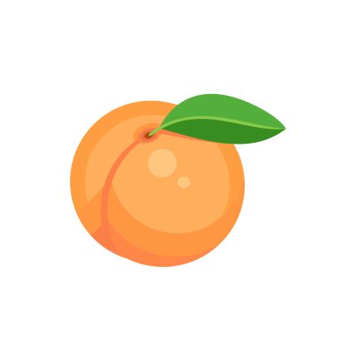 Şeftali meyvesi beyaz arka planda izole edilmiş. Vektör çizimi. Eps 10.