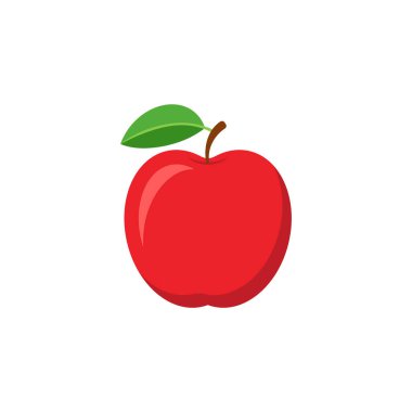 Elma beyaz arka planda izole edilmiş. Vektör çizimi. Eps 10.