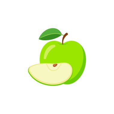Elma beyaz arka planda izole edilmiş. Vektör çizimi. Eps 10.