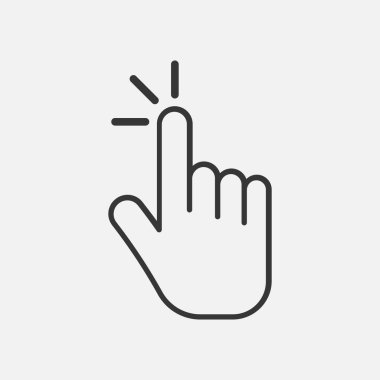 satır tıklama simgesi beyaz arkaplanda izole edildi. Vektör çizimi. Eps 10.