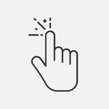 satır tıklama simgesi beyaz arkaplanda izole edildi. Vektör çizimi. Eps 10.