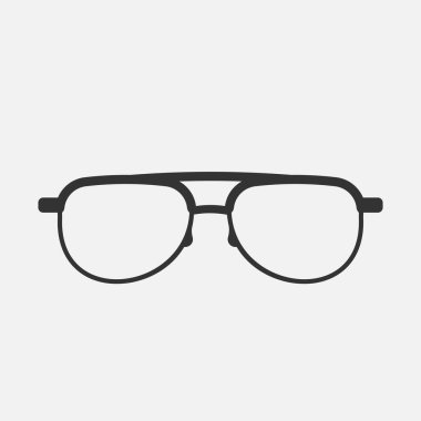 Gözlük simgesi beyaz arkaplanda izole edildi. Vektör çizimi. Eps 10.