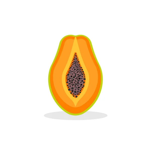 Papaya Isolated White Background Vector Illustration Eps — Archivo Imágenes Vectoriales