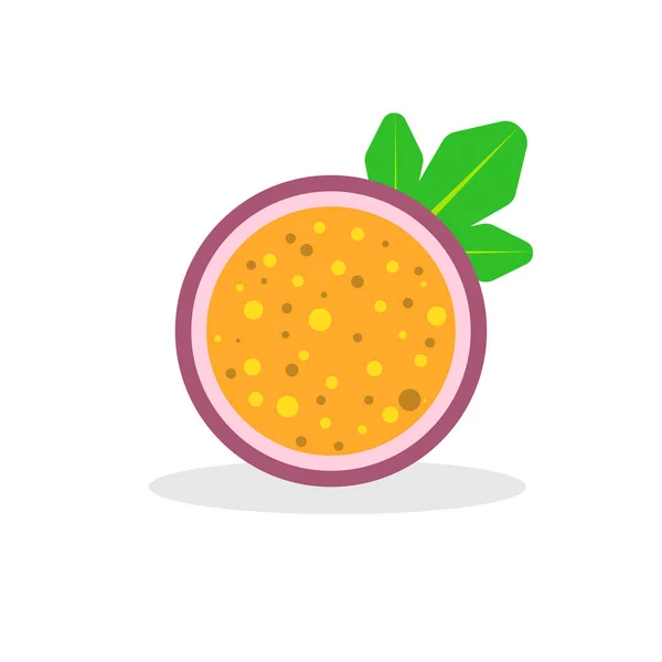 Passion Fruit Isolated White Background Vector Illustration Eps — Vetor de Stock